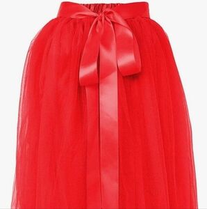 Dancina Girls Red Tulle Tutu Skirt Size 8-13 Years